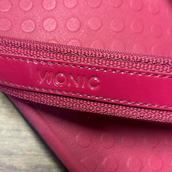 Vionic Tide II Leather Orthotic Sandals Pink Raspberry Patent Women 11 Flip Flop - Picture 10 of 10